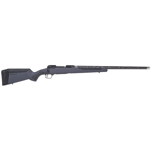 Savage Arms 57583 110 UltraLite 6.5 PRC 2+1 Cap 24" Carbon Fiber Wrapped Barrel Black Melonite Rec Gray Fixed AccuFit Stock Right Hand (Full Size)-011356575838