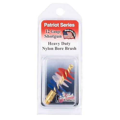 Pro-Shot PS12 Shotgun Bore Brush Patriot 12 Gauge Brass Core Nylon Bristle (Red, White, Blue)