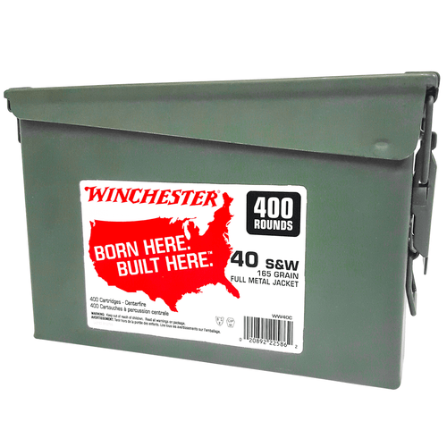 Winchester Ammo USA Ammo Can 40 S&W 165 gr Full Metal Jacket Truncated-Cone (TCFMJ) - WW40C