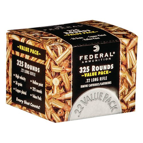 Federal 725 Value Pack  22 LR 36 gr Copper Plated Hollow Point (CPHP) 325 Bx/ 10 Cs