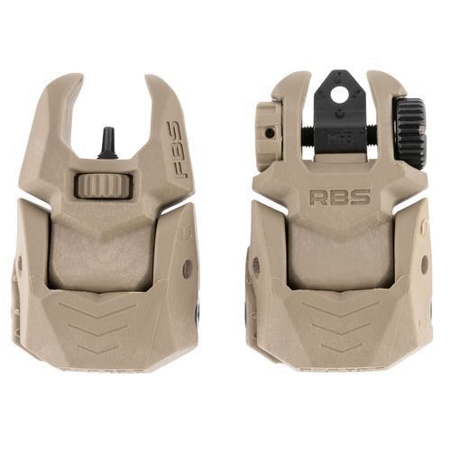 Meprolight USA ML40340 Mepro FRBS Self-Illuminated Sights M4D Set Green Tritium Front & Rear with Tan Frame for AR-Platform