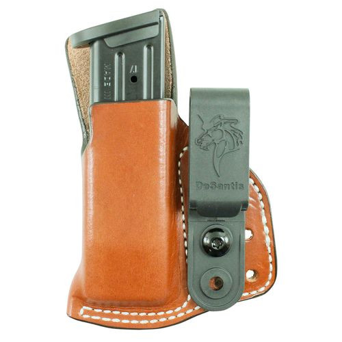 DeSantis Gunhide A85TJLLZ0 Hidden Cache Mag Pouch IWB 9mm, 40 S&W Tan Steer Hide