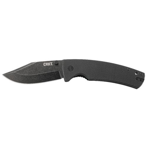 CRKT 2795 Gulf  4.08" Folding Clip Point Plain Stonewash 8Cr13MoV SS Blade G10 Black Handle