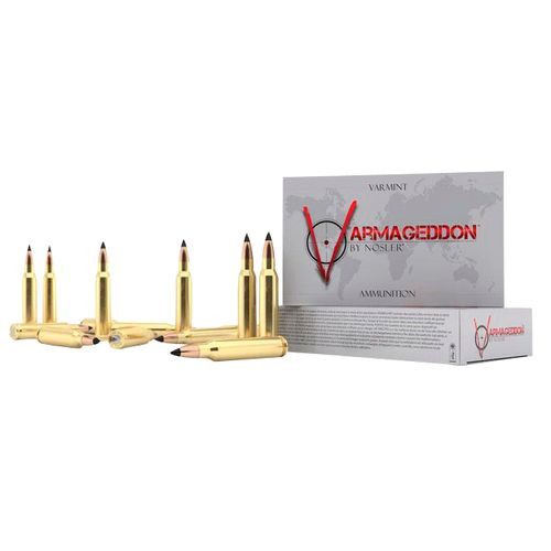 Nosler 65180 Varmageddon  22 Nosler 62 gr Flat Base Hollow Point (FBHP) 50 Bx/ 6 Cs