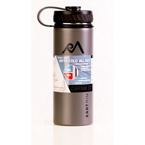 East Rim Vacuum Insulated Stainless Steel Wide Mouth Water Bottle 32 oz Gray