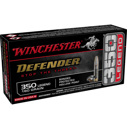 Winchester Ammo S350PDB Defender  350 Legend 160 gr Bonded Protected Hollow Point 20 Bx/10 Cs