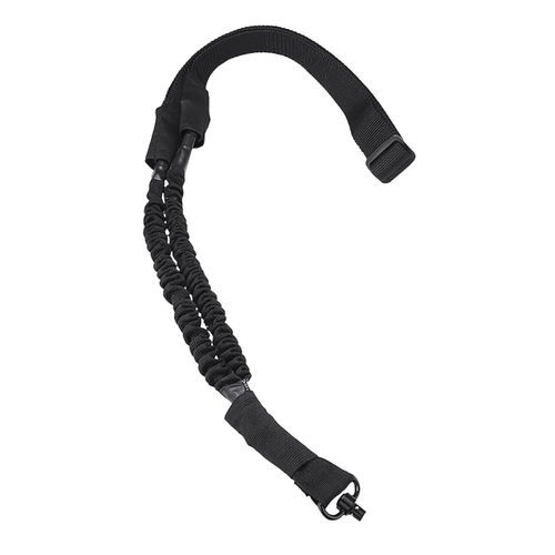 NcStar AQDBS1B VISM 1 Point Sling 1.50" 46"-64" Adjustable Bungee Black Nylon Strap w/Elastic Shock-Cord