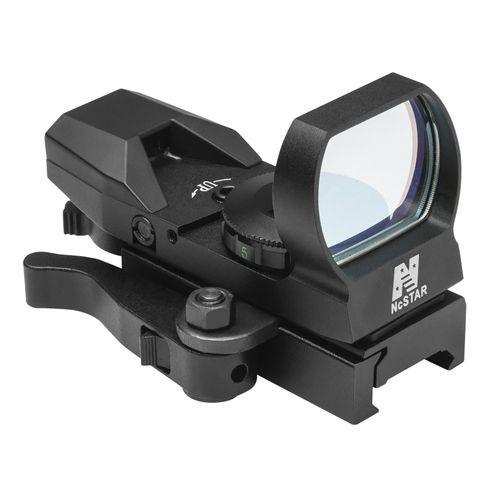NcStar D4BQ Red Dot w/Mount Rifle 1x24x34mm 3 MOA Red Illuminated Multi-Reticle Black Anodized