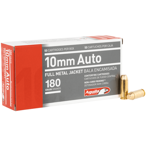 Aguila 1E102110 Centerfire Handgun  10mm Auto 180 gr Full Metal Jacket (FMJ) 50 Bx/ 20 Cs