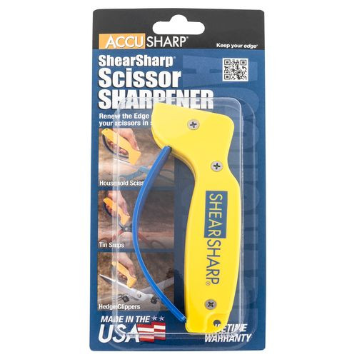 AccuSharp 002C ShearSharp Scissors Sharpener Diamond Tungsten Carbide Sharpener Yellow/Blue