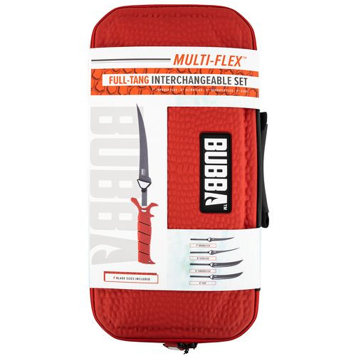 Bubba Blade 1991724 Multi-Flex Interchangeable 4 Blade Set Fixed 7",8",9" TiCN Carbon SS Fillet Red/Black Non-Slip