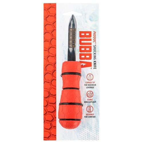 Bubba Blade 1111856 Paddoc  2.50" Fixed Shucking 440C Stainless Steel Blade Red/Black Non-Slip Handle