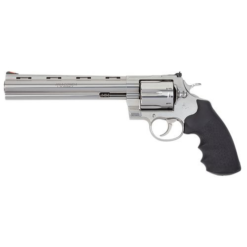 Colt Mfg ANACONDA-SP8RTS Anaconda  44 Mag 6rd 8" Overall Semi-Bright Stainless Steel with Black Hogue Rubber Grip