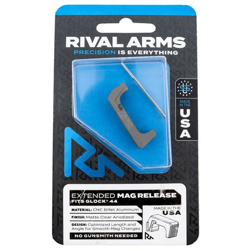 Rival Arms RA-RA72G006D Magazine Release  Extended Matte Anodized Gray Aluminum for Glock 44