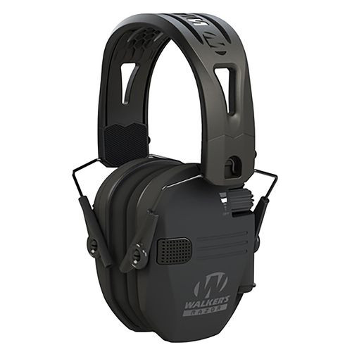 Walker's GWP-RSEMRH RAZR Razor Slim Electronic Muff 23 dB Over the Head Polymer Black Ear Cups with Black Tacti-Grip Headband