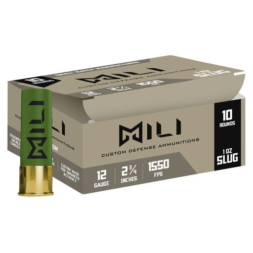 MILI AMMUNITIONS M12-RIF-SLUG 12 ga Rifled Slug 12 Gauge 2.75" 1 oz Rifled Slug Shot 10 Bx/ 15 Cs