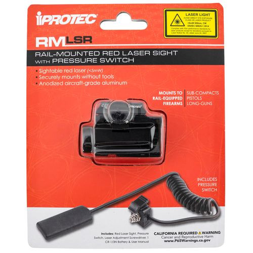 iProtec 6081 RMLSR  5mW Red Laser with 650nM Wavelength & Black Finish for Rail-Equipped Handguns & Long Guns