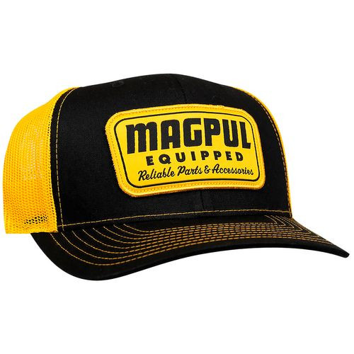 Magpul MAG1179-005 Equipped Trucker Hat Black/Gold Adjustable Snapback OSFA Structured