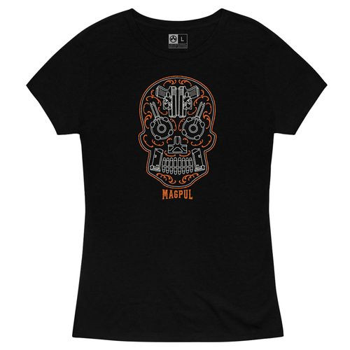 Magpul MAG1218001L Sugar Skull Women's Black Short Sleeve Large