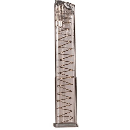 ETS Group GLK-18G2 Pistol Mags  Clear Extended with Gen2 Floor Plate 32rd for 9mm Luger Glock 34,17,26,19,45,19x,18