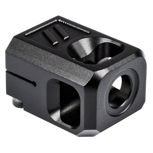 ZEV COMPPROV2B Pro V2 Compensator Black Hardcoat Anodized Aluminum with 1/2"-28 tpi Threads for 9mm Luger Glock 19