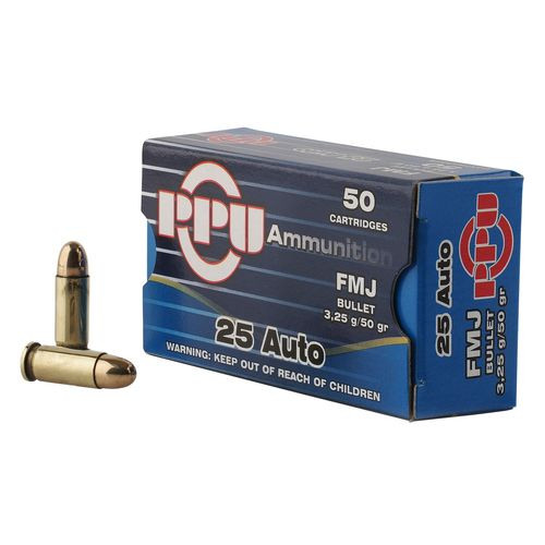 PPU Handgun 25 ACP 50 gr Full Metal Jacket - PPH25