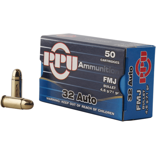 PPU PPH32AF Handgun  32 ACP 71 gr Full Metal Jacket (FMJ) 50 Bx/ 20 Cs