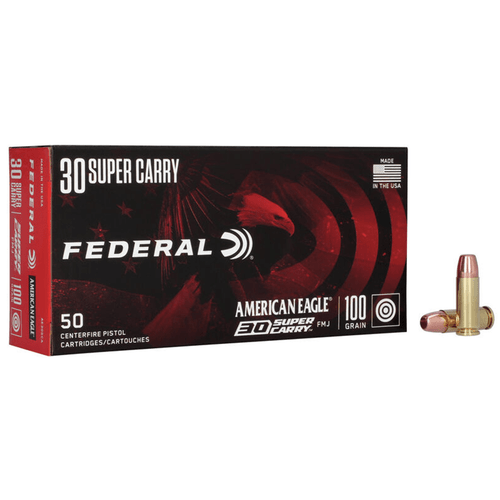 Federal American Eagle .30 Super Carry 100 Grain FMJ Ammunition and cartridges