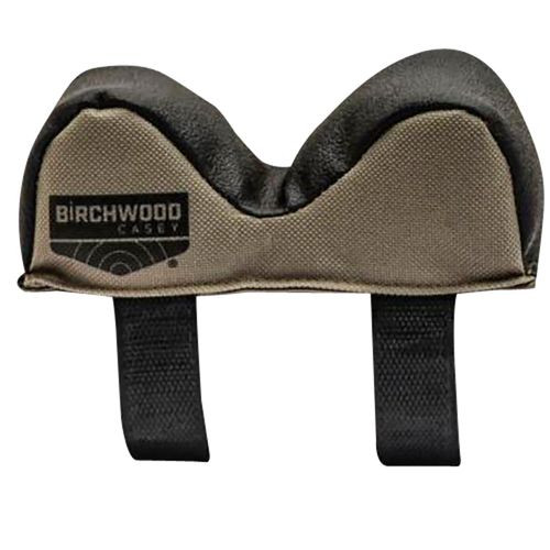 Birchwood Casey UFRBNRW Universal Front Rest  made of Tan Polyester with Black Leather Top & Narrow Design 5" L x 2" W x 2" H Dimensions