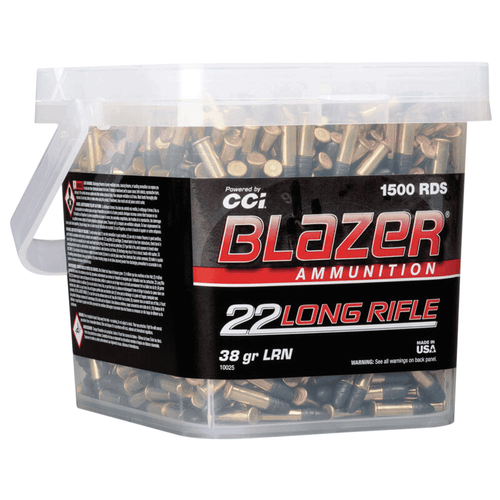 CCI 10025 Blazer Rimfire Bucket 22 LR 38 gr Lead Round Nose (LRN) 1500 Per Box