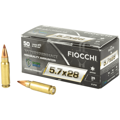 Fiocchi 5.7x28mm 35 gr Jacketed Frangeable (JF)  Defensive Ammo