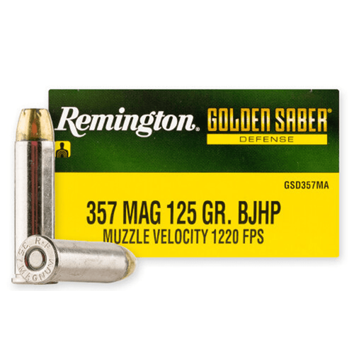 Remington Golden Saber Defense 357 Mag 125 gr Brass Jacket Hollow Point (BJHP) Handgun Ammo