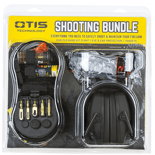 Otis Shooting Bundle Includes Otis Tactical Cleaning Kit .17 Cal-12 Gauge/Eye Protection/Ear Protection/Cleaning Matt