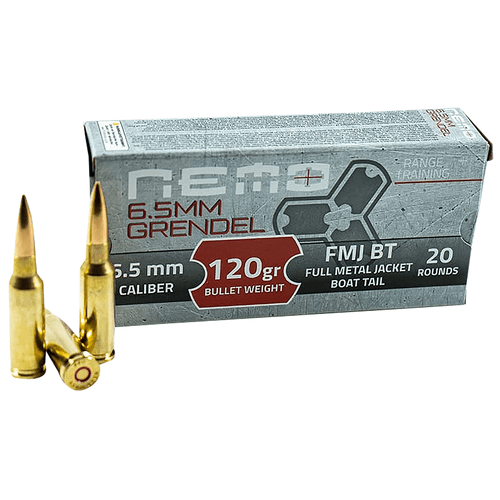 Nemo Arms 6.5 Grendel 120 gr Full Metal Jacket Boat Tail Rifle Ammo