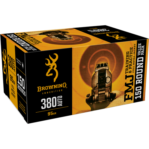 Browning Ammo 380 Automatic FMJ 95 Grain Bulk Pack 150 Round Box