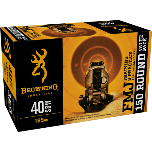 Browning Ammo 40 S&W 165 Grain FMJ Bulk Pack 150 Round Box