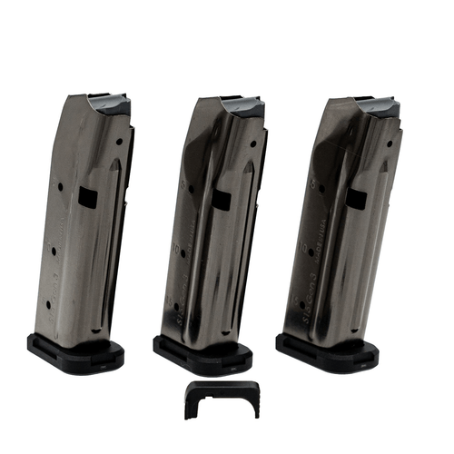 Shield Arms S15COMBOG33M1C S15 Magazine Gen 3 Combo 15rd (3 Mags) For Glock 43X/48, Black Nitride Steel, with Aluminum Mag Release