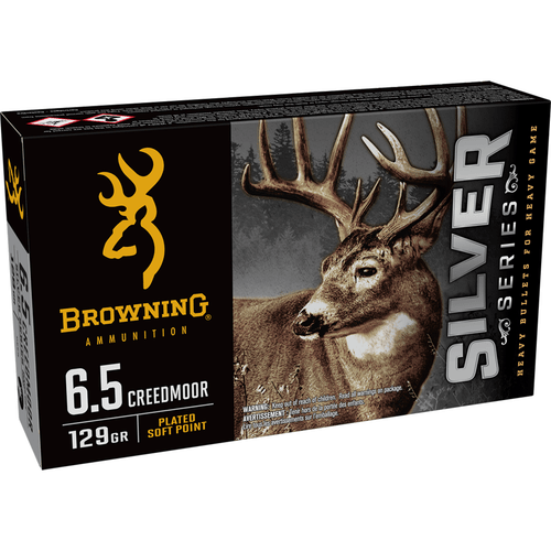 Browning Ammo B192600651 Silver 6.5 Creedmoor 129 gr 20 Per Box/ 10 Case