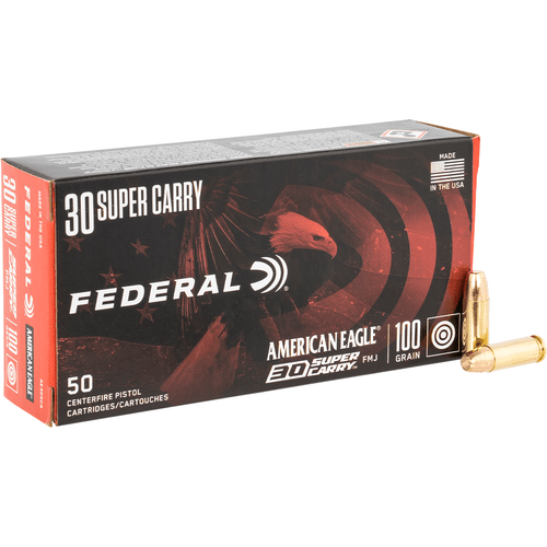 Federal AE30SCA American Eagle Handgun 30 Super Carry 100 gr Full Metal Jacket 50 Per Box