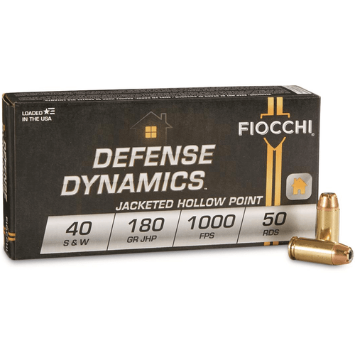 Fiocchi 40SWE Defense Dynamics 40 S&W 180 gr Jacketed Hollow Point 50 Per Box/ 20 Case