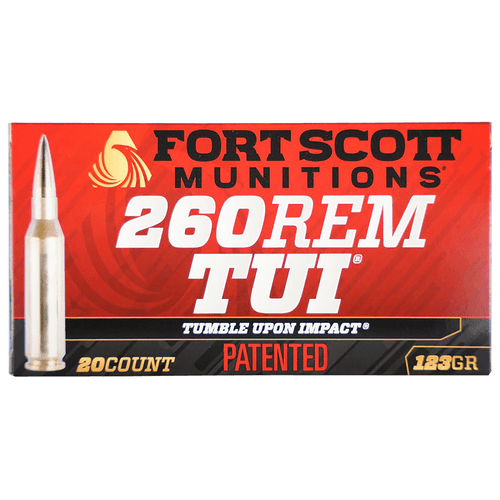 Fort Scott Munitions 260123SCV2 Tumble Upon Impact (TUI) 260 Rem 123 gr Solid Copper Spun 20 Per Box/ 25 Case