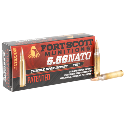 Fort Scott Munitions 556055SCV Tumble Upon Impact (TUI) 5.56x45mm NATO 55 gr Solid Copper Spun 20 Per Box