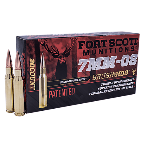 Fort Scott Munitions 7MM08120SCV1 Tumble Upon Impact (TUI) Rifle 7mm-08 Rem 120 gr Solid Copper Spun 20 Per Box/ 10 Case