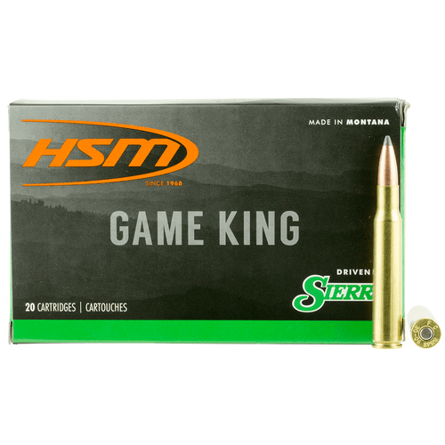 HSM 300640N Game King 30-06 Springfield 165 gr Sierra GameKing Spitzer Boat Tail 20 Per Box/ 20 Case