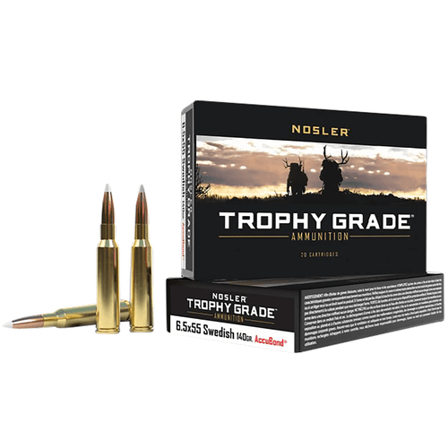 Nosler 60022 Trophy Grade 6.5x55 Swedish 140 gr Nosler AccuBond 20 Per Box/ 10 Case