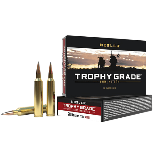 Nosler 60155 Trophy Grade Long-Range 28 Nosler 175 gr Nosler Spitzer AccuBond Long Range 20 Per Box/ 10 Case