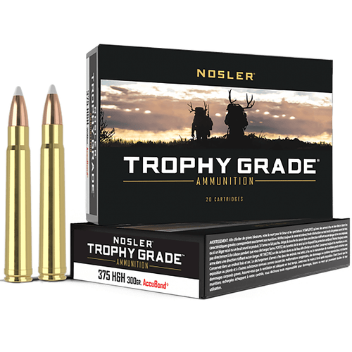 Nosler 60070 Trophy Grade 375 H&H Mag 300 gr Nosler AccuBond 20 Per Box/ 10 Case