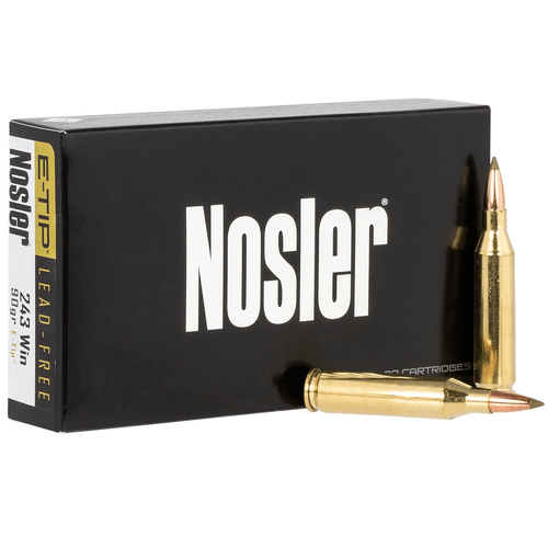 Nosler 40030 E-Tip Lead Free 243 Win 90 gr E Tip Lead Free 20 Per Box/ 10 Case