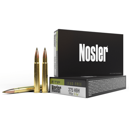 Nosler 40395 E-Tip 375 H&H Mag 260 gr E Tip Boat Tail 20 Per Box/ 10 Case