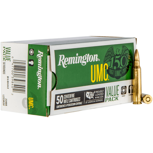 Remington Ammunition 23966 UMC Value Pack 223 Rem 55 gr Full Metal Jacket 50 Per Box/ 8 Cs